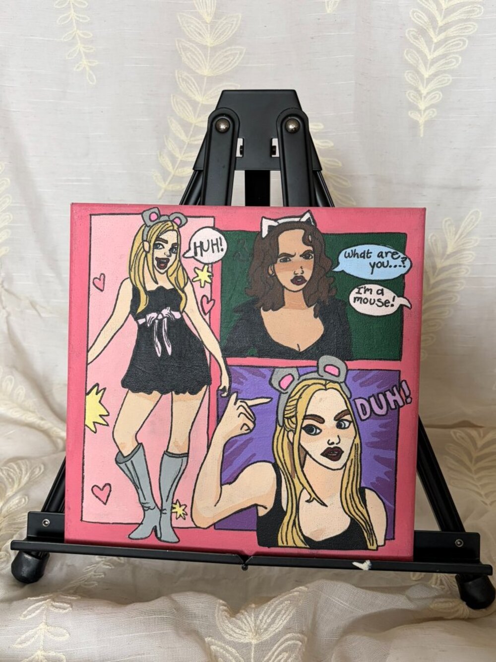 Hand Painted Mean Girls Inspired Mouse Canvas 10x10